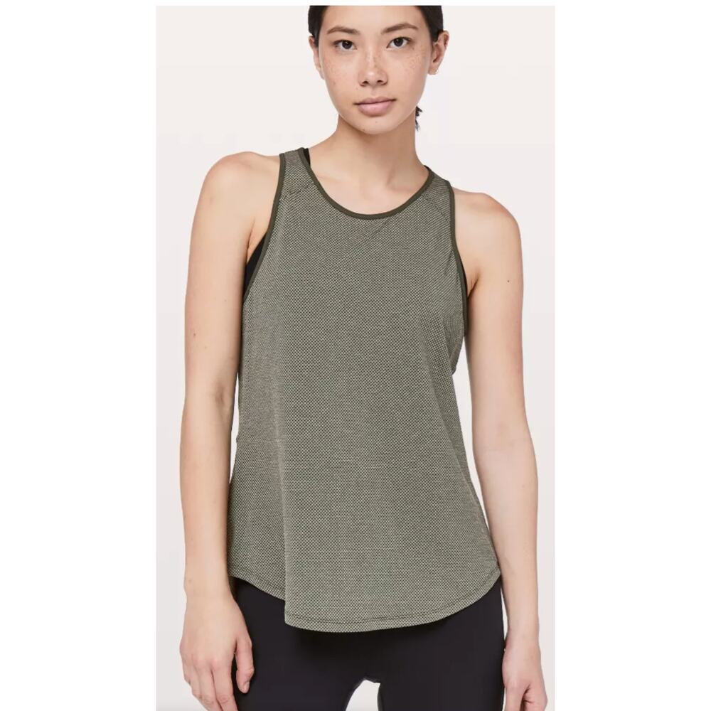 Lululemon All Tied Up Sleeveless Tank Top Green - Picture 3 of 6